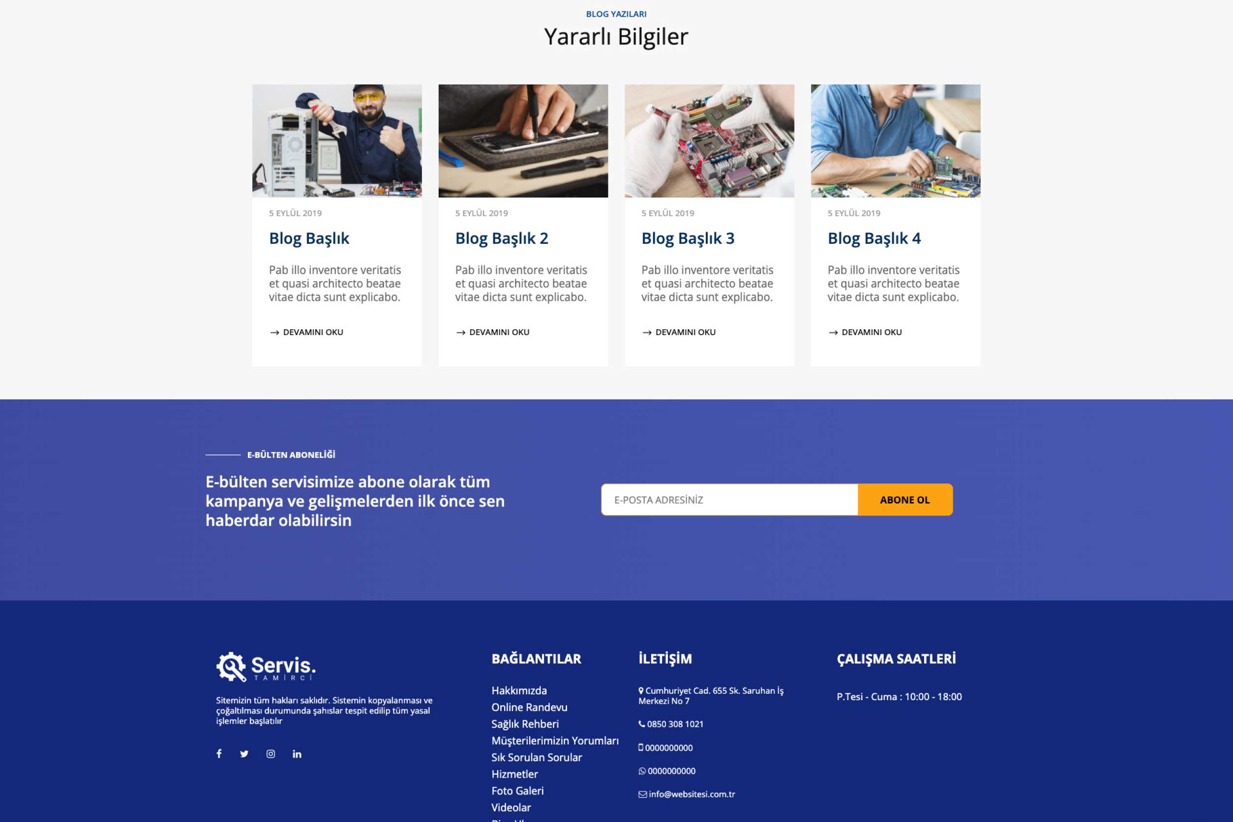 Teknik Servis İnternet Sitesi DDV2