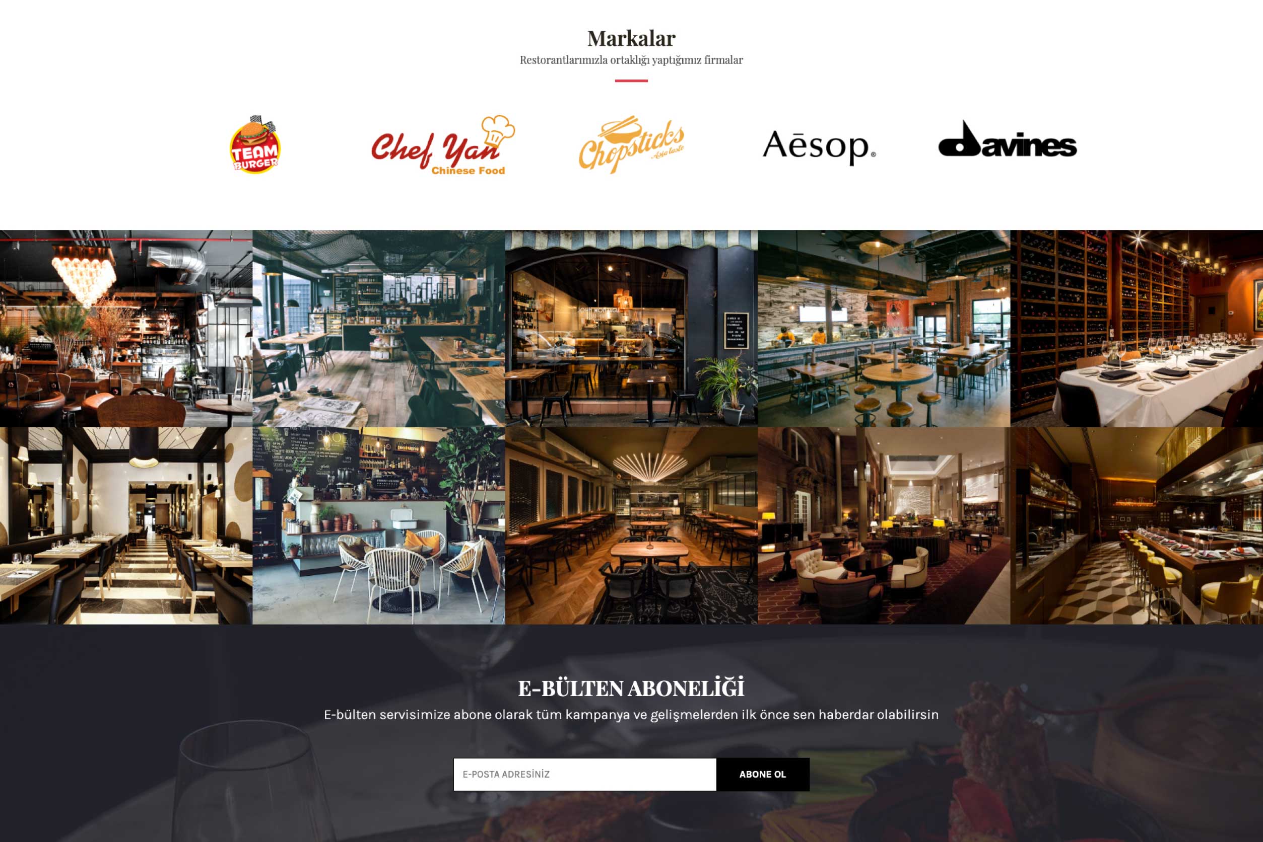 Restoran & Cafe İnternet Sitesi DDV1