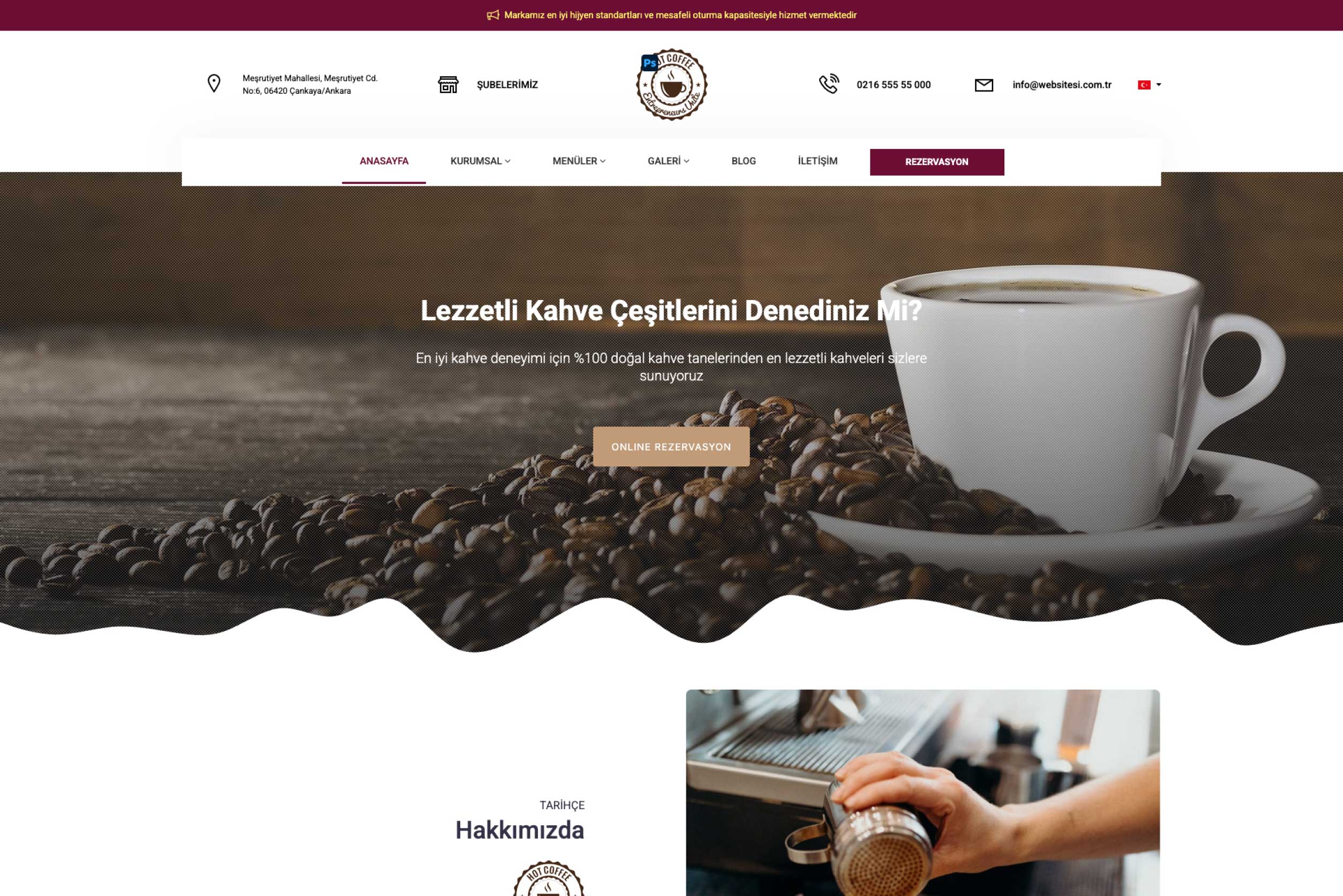 Restoran & Cafe İnternet Sitesi DDV3